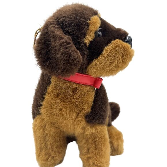 Vtg Paul Import Puppy Dog Plush 9" Hamburg Germany Stuffed Animal 2-Tone Brown - Picture 6 of 16